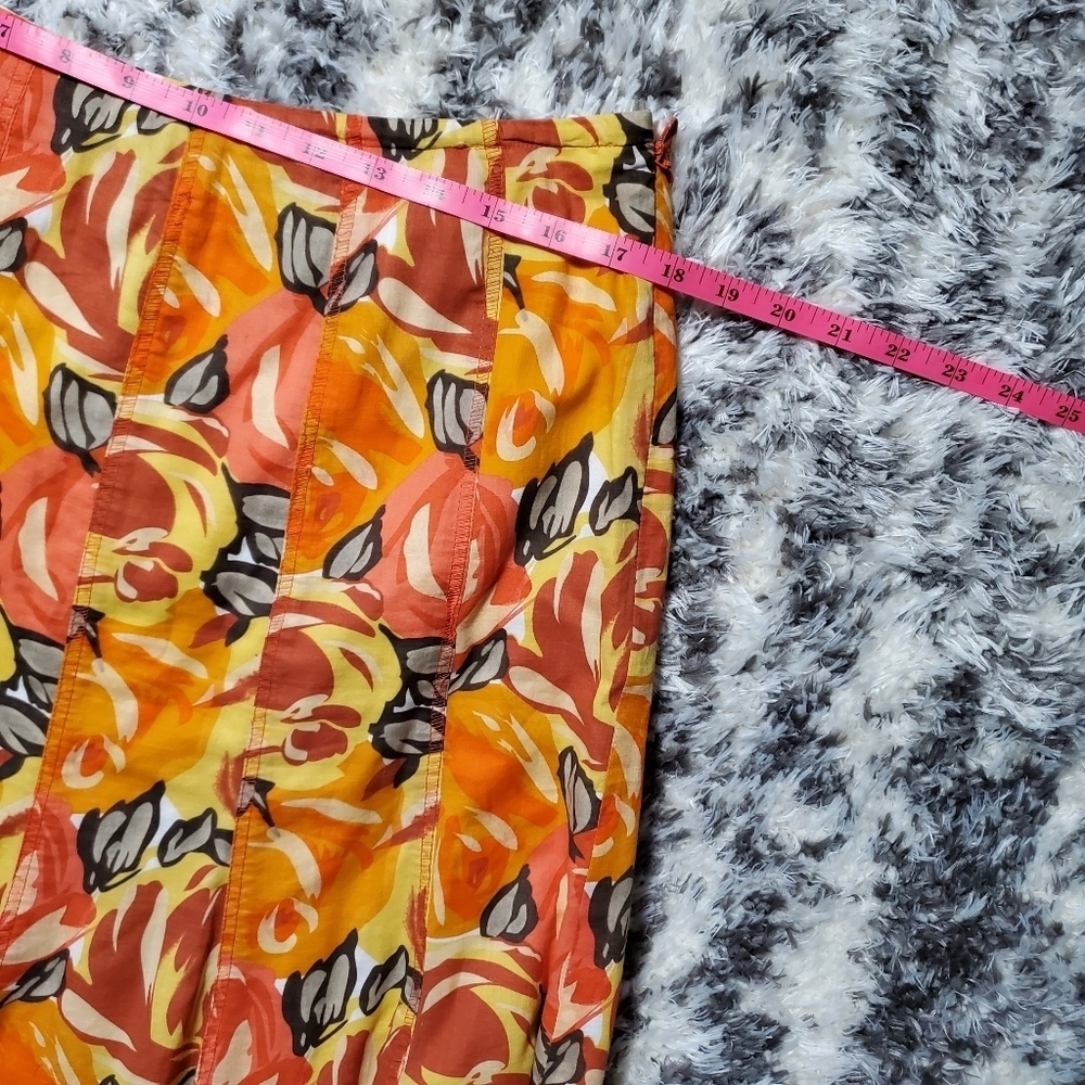 NIC+ZOE Orange And Red Floral Cotton Skirt - Picture 9 of 11